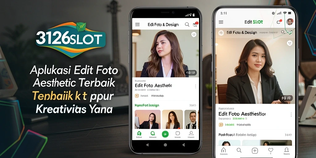 Antarmuka aplikasi 3126SLOT yang elegan dan fungsi edit foto aesthetic.