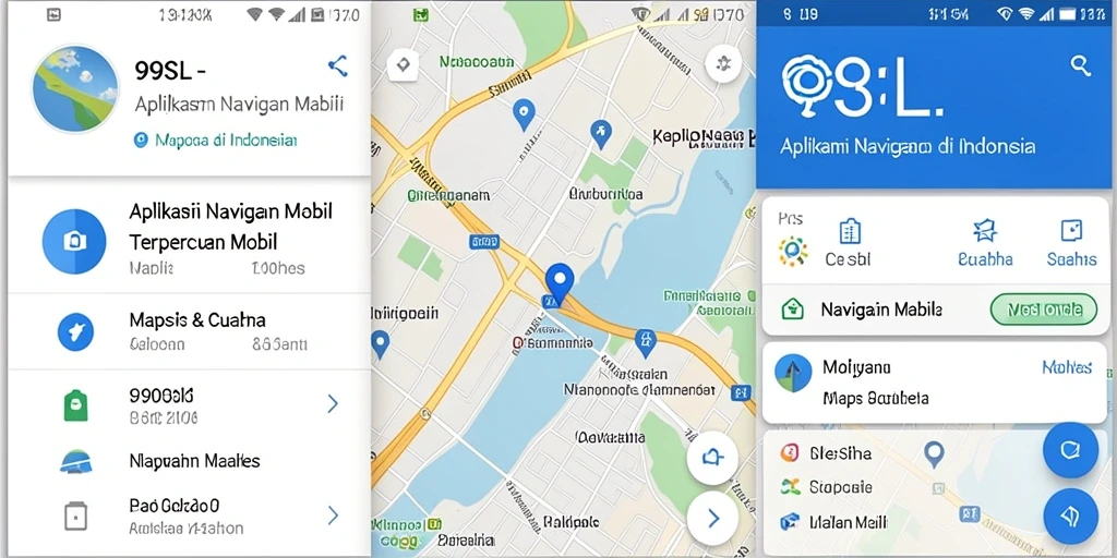 Antarmuka aplikasi 99SL dengan fungsi navigasi mobil yang intuitif.