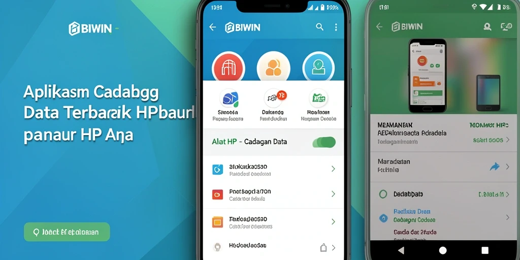 Antarmuka aplikasi BIWIN yang mudah digunakan untuk cadangan data.