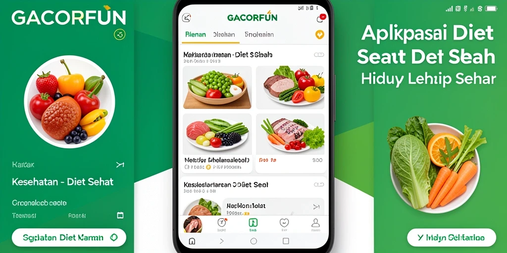 Screenshot antarmuka GACORFUN yang menampilkan fitur diet sehat.
