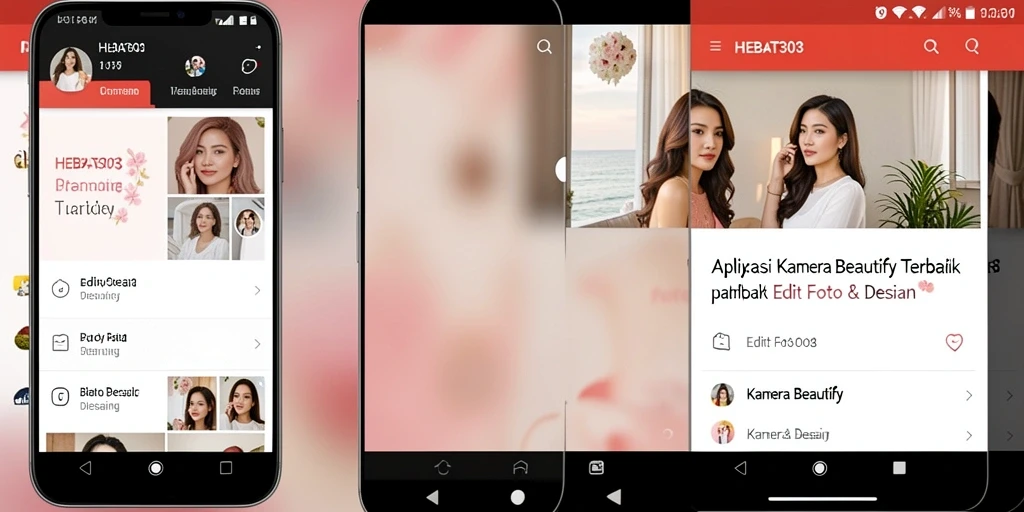 Antarmuka HEBAT303 dengan fitur Kamera Beautify yang mudah digunakan.
