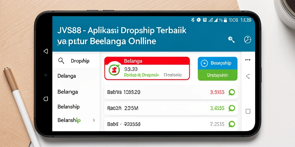 Antarmuka JVS88 menampilkan kemudahan penggunaan dalam fitur Dropship.