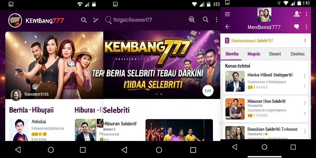 Antarmuka KEMBANG777 menampilkan berbagai berita selebriti terbaru.