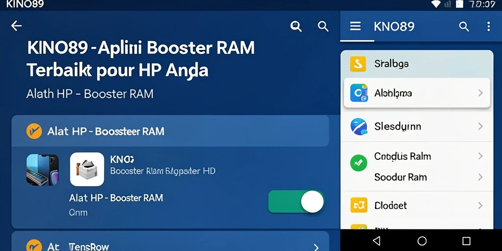 Tampilan antarmuka KNO89 yang sederhana untuk mengelola RAM.