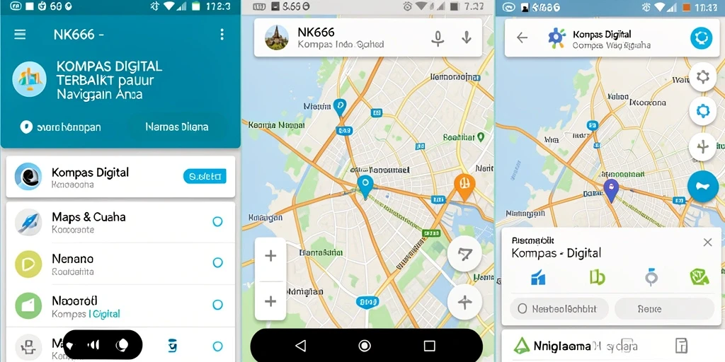 Antarmuka aplikasi Kompas Digital NK666 yang sederhana dan informatif.