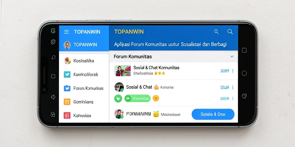Antarmuka aplikasi TOPANWIN yang sederhana dan menarik.