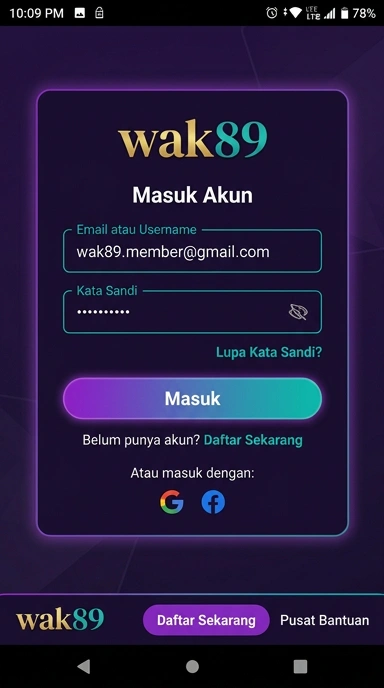 Panduan Login Akun Wak89 untuk Pengguna Android